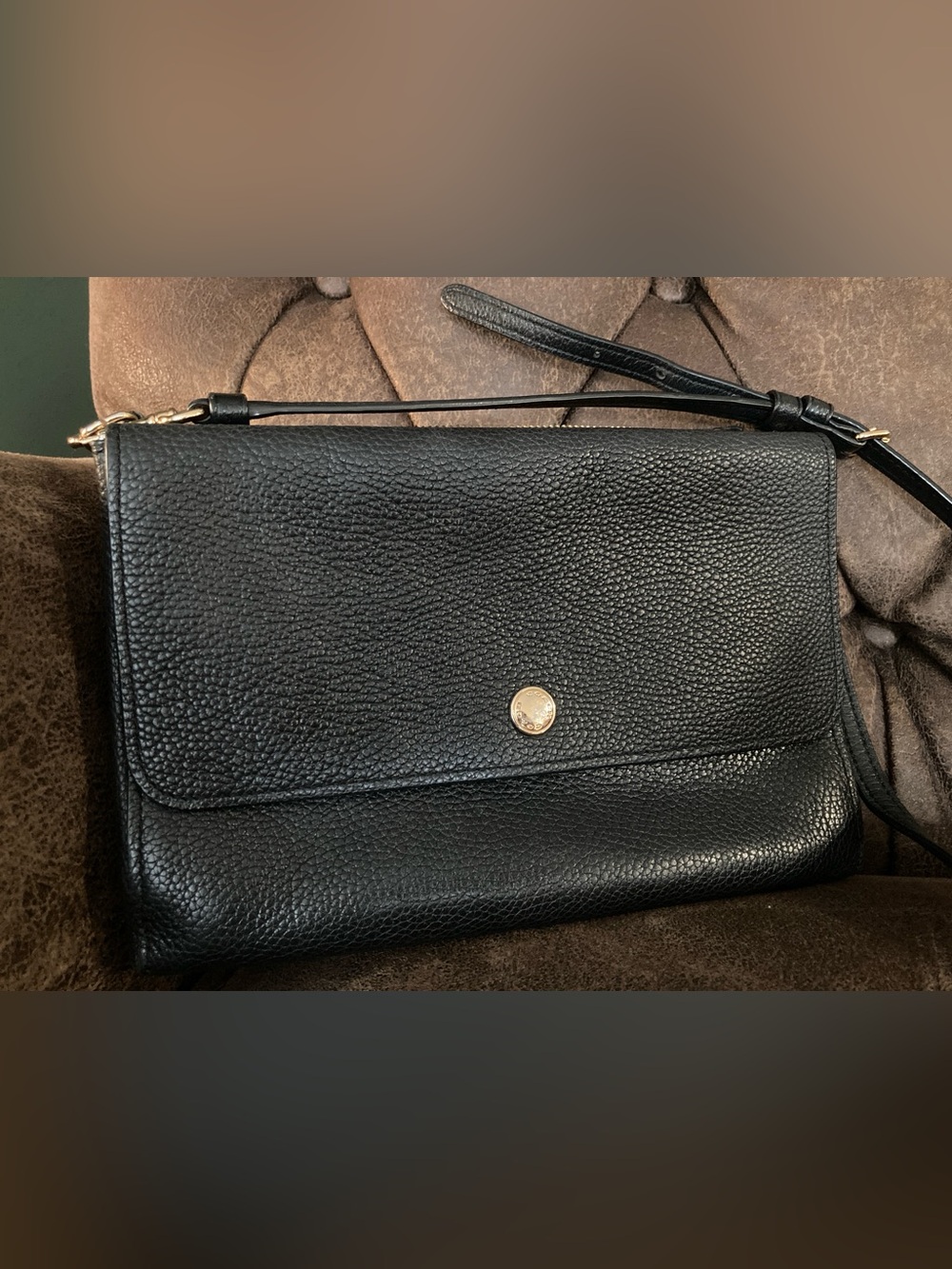 Coach Black Pebbled Leather Crossbody Bag